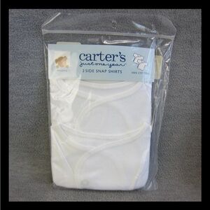 Vintage Carter's Preemie White Side Snap Shirts